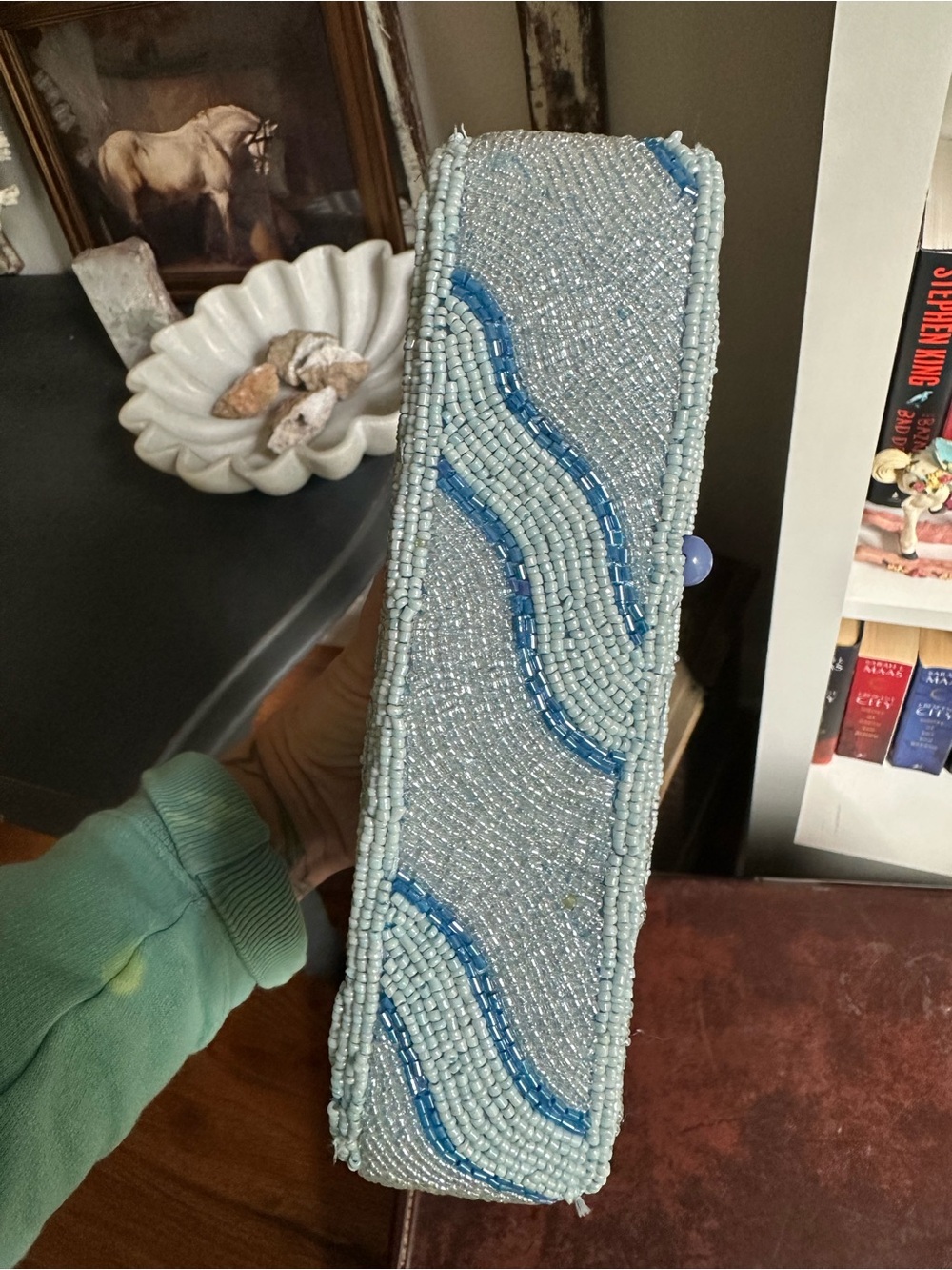 NWT Viral Handcrafted In India Blue Whale Beaded Bag with Charm ๐ ๐ ๐ - Picture 7 of 9
